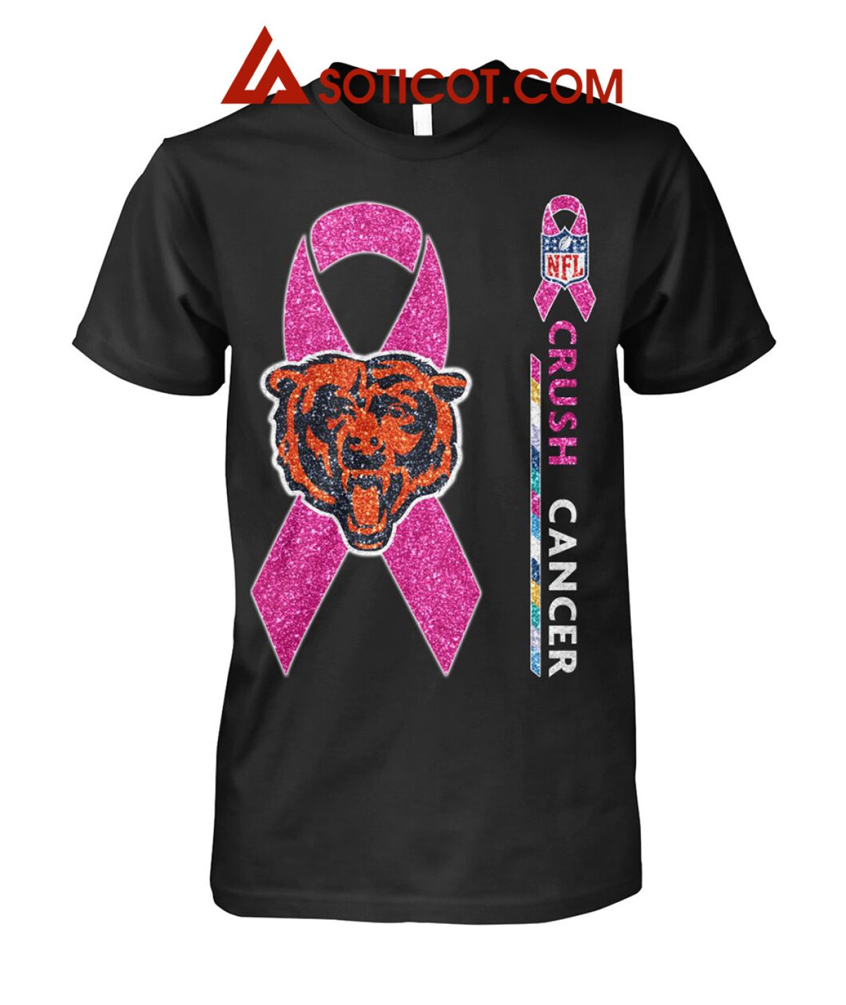 Crush Cancer Chicago Bears NFL Shirt Cancer Support Women Men